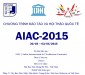 Chương trình đào tạo và hội thảo quốc tế AIAC 2015